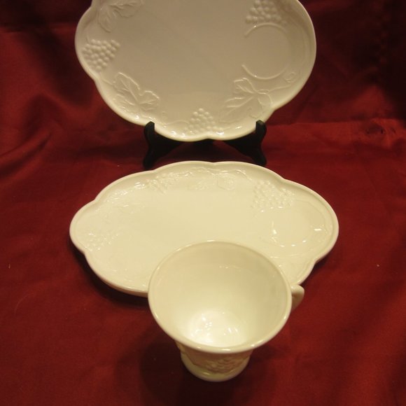 VTG 60'S LUNCHEON SET, CUP & PLATE, MILK GLASS, $20 EA SET - Picture 3 of 8